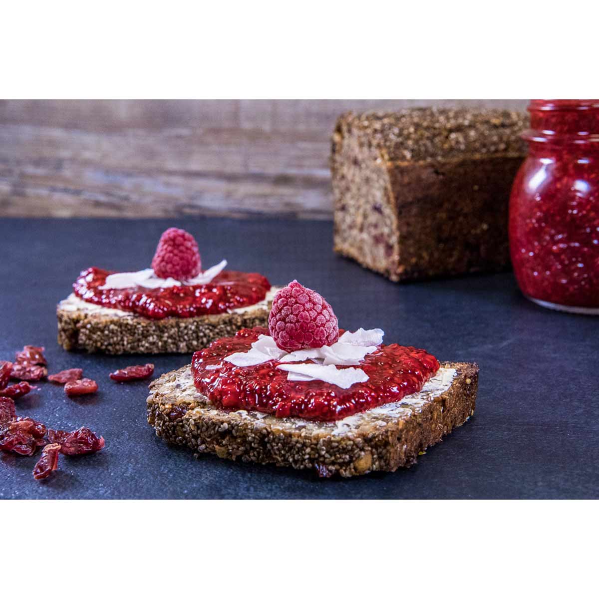 REZEPT: Lower Carb Himbeer-Chia-Marmelade