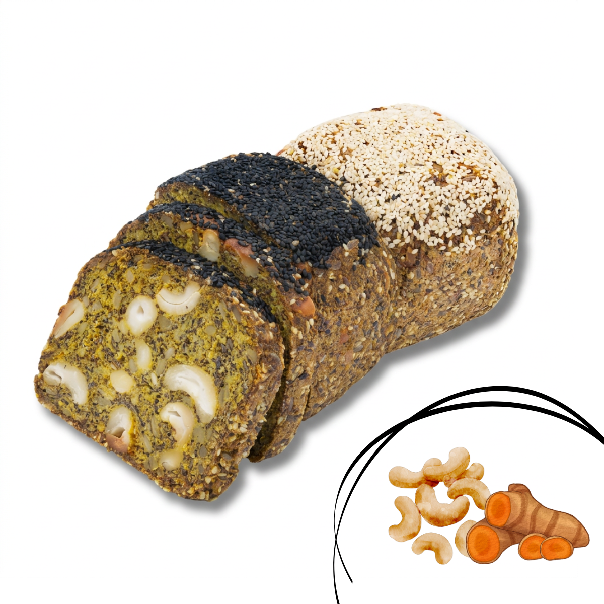 Lower Carb Brot "Kurkuma & Cashew" - Golden Slice