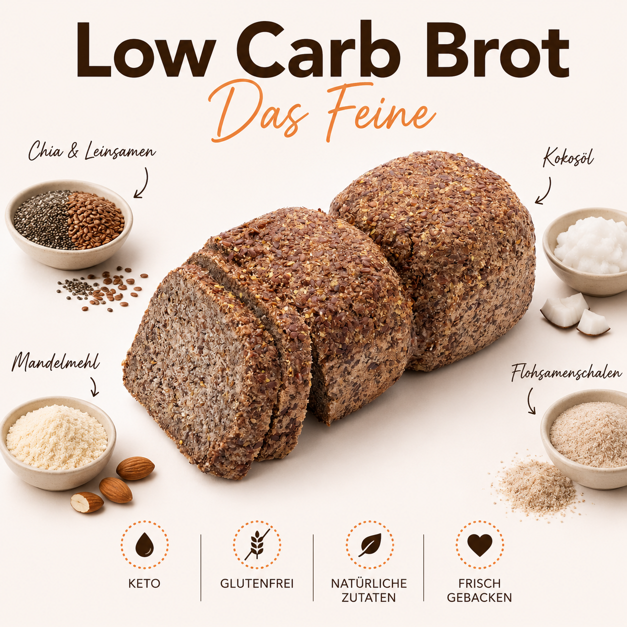 Lower Carb Brot "Das Feine" - Underbröd