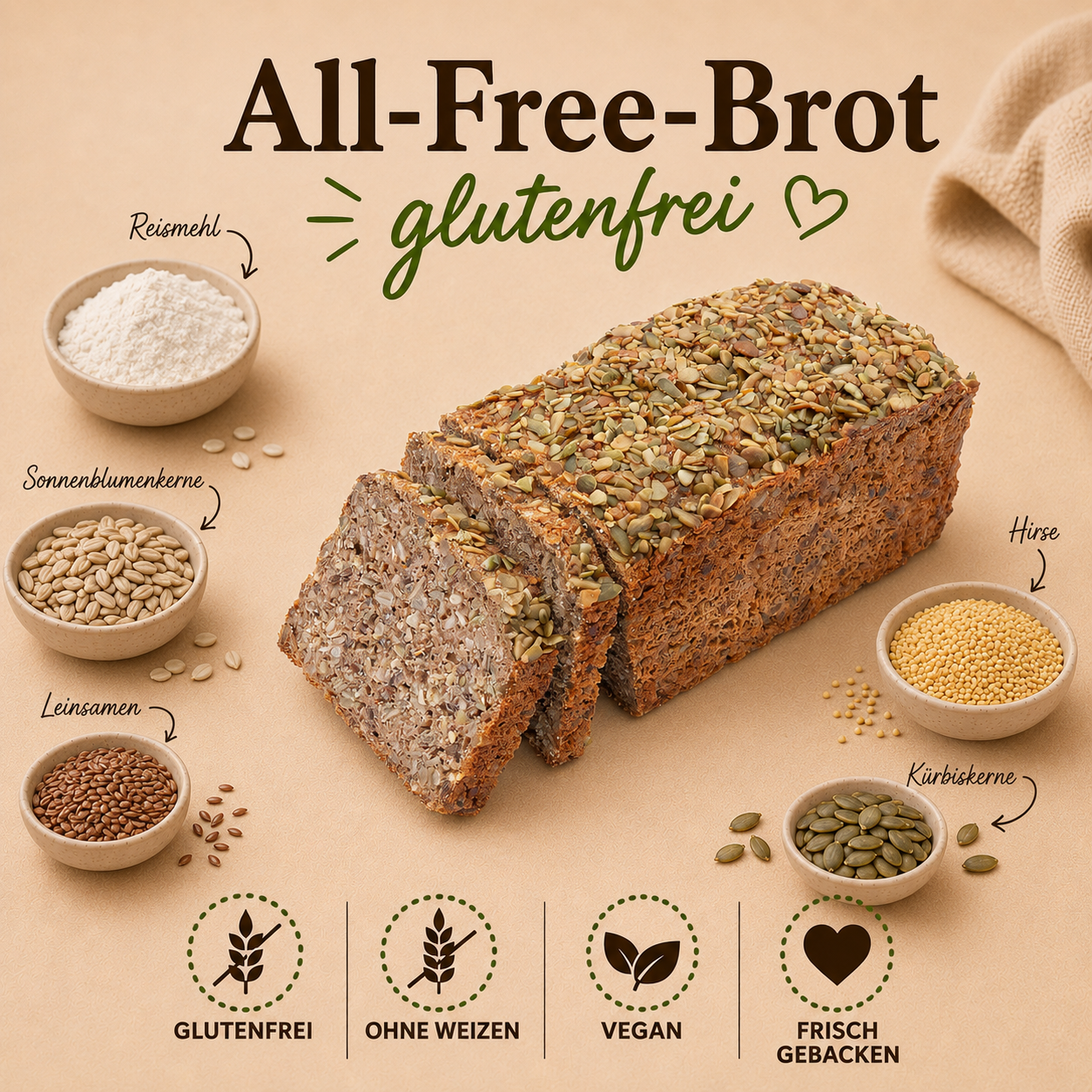 All-Free-Brot vegan, glutenfrei - Superheld